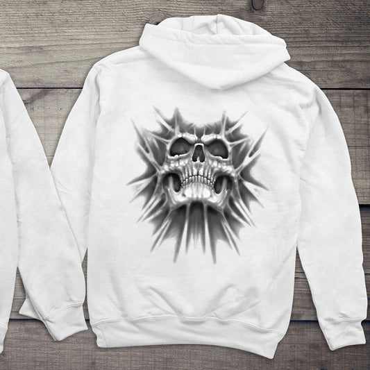 Gray Skull Roots Hoodie