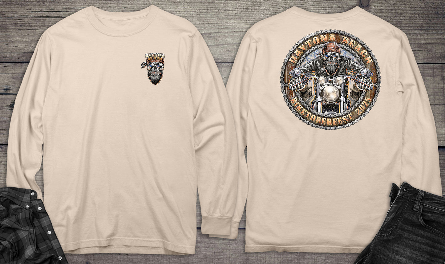 Daytona Beach Skull Biker Long Sleeve Tee