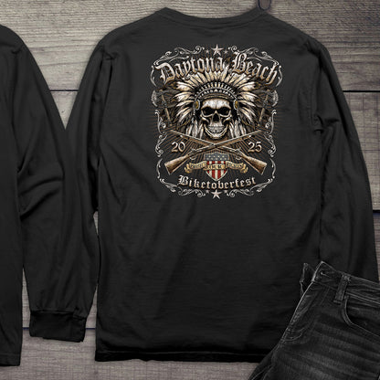 Daytona Beach Chief Skull Long Sleeve Tee