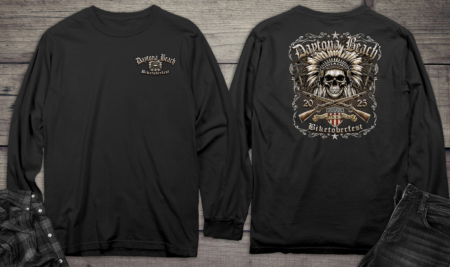Daytona Beach Chief Skull Long Sleeve Tee