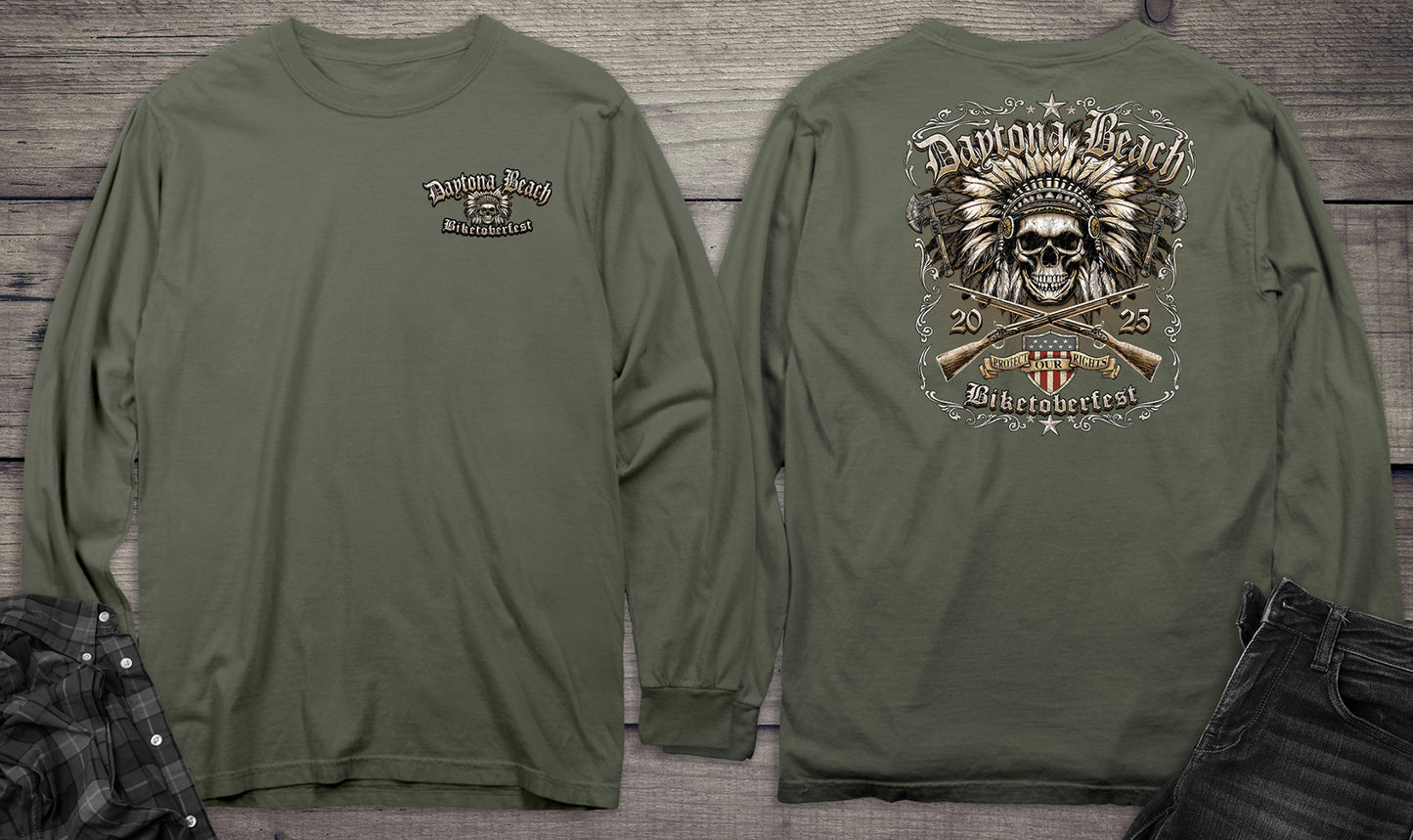 Daytona Beach Chief Skull Long Sleeve Tee