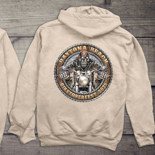 Daytona Beach Skull Biker Hoodie