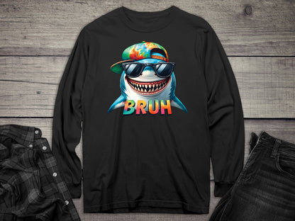 Bruh Shark Long Sleeve Tee