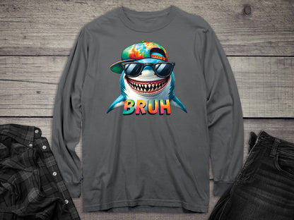 Bruh Shark Long Sleeve Tee