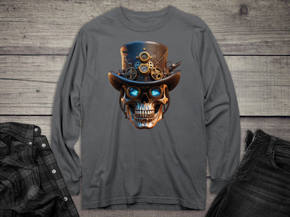 Steampunk Skull Long Sleeve Tee