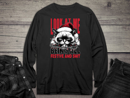 Look At Me Cat Long Sleeve Tee
