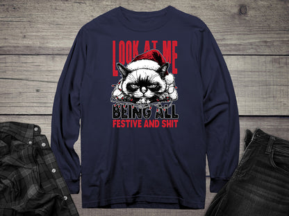Look At Me Cat Long Sleeve Tee
