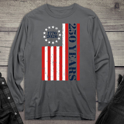 USA 250 Years Flag Long Sleeve Tee