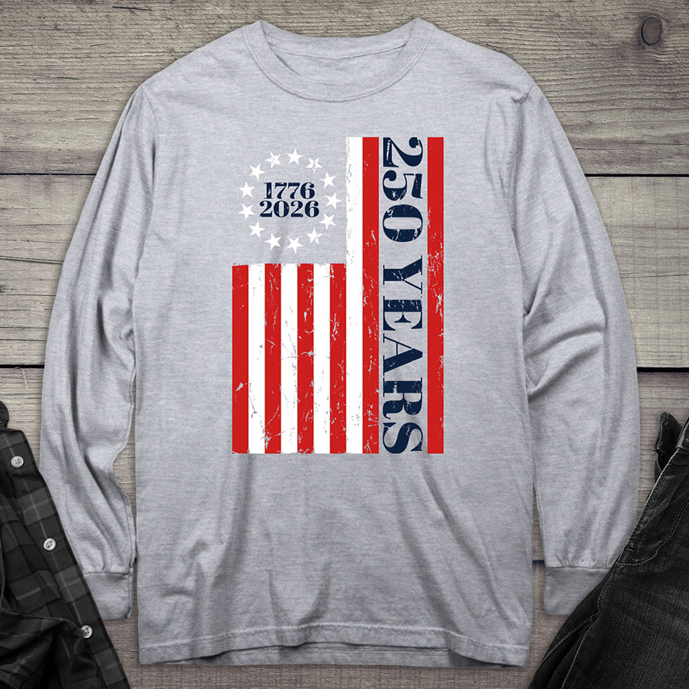 USA 250 Years Flag Long Sleeve Tee