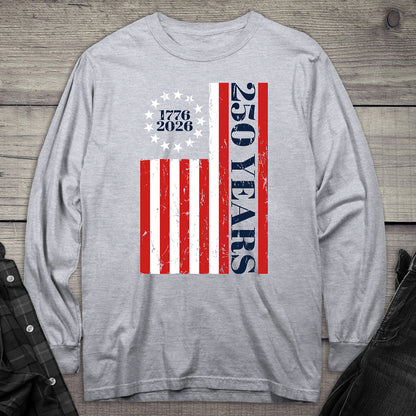 USA 250 Years Flag Long Sleeve Tee