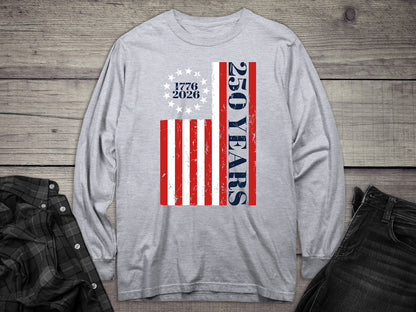 USA 250 Years Flag Long Sleeve Tee