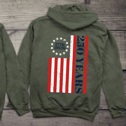 USA 250 Years Flag Hoodie