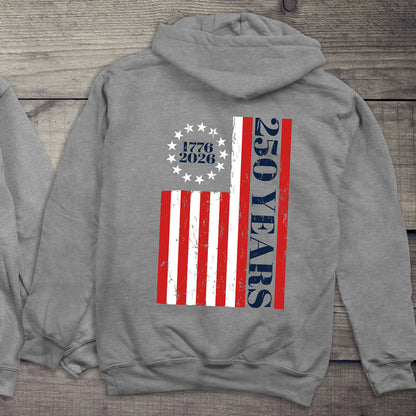USA 250 Years Flag Hoodie