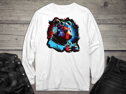 Gamer Bear Long Sleeve Tee