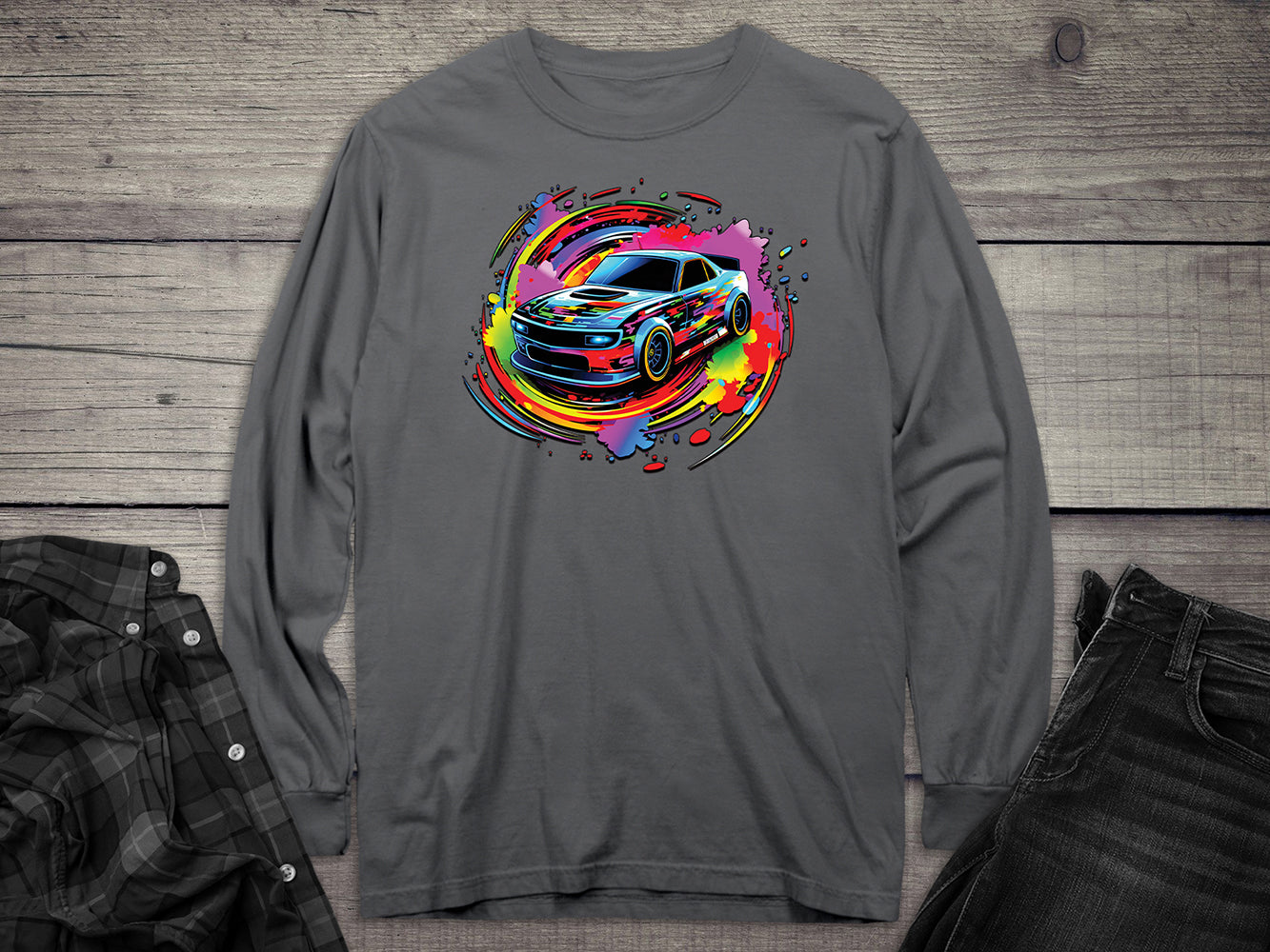Car Swirl Long Sleeve Tee