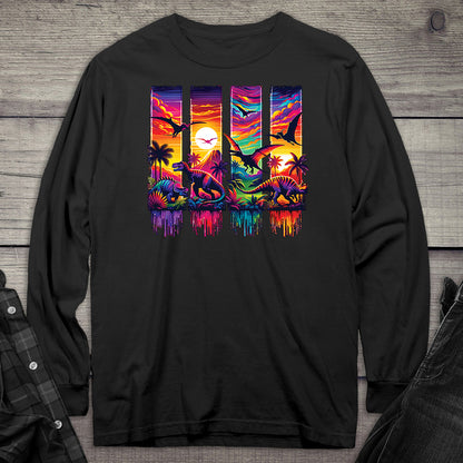 Colorful Dinosaurs Long Sleeve Tee