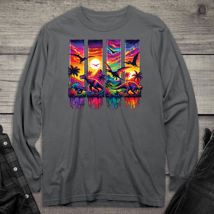 Colorful Dinosaurs Long Sleeve Tee