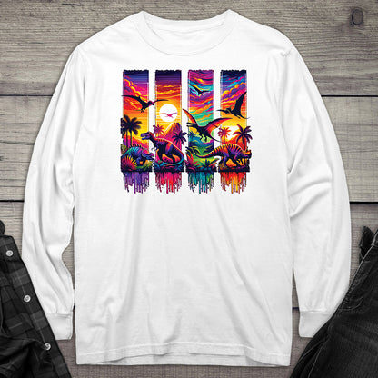 Colorful Dinosaurs Long Sleeve Tee