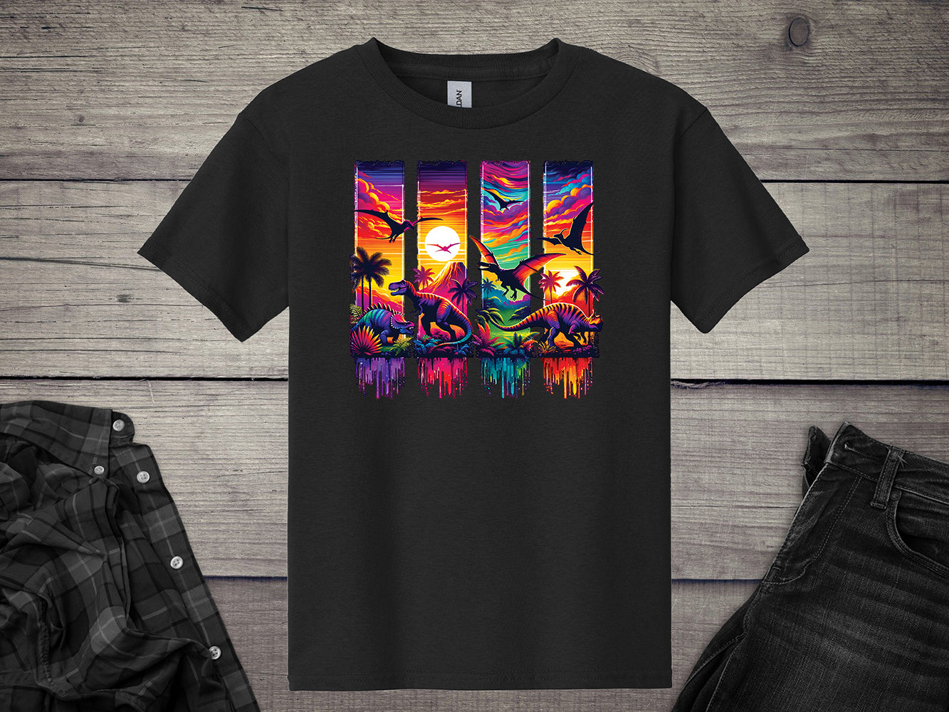Colorful Dinosaurs Youth T-Shirt