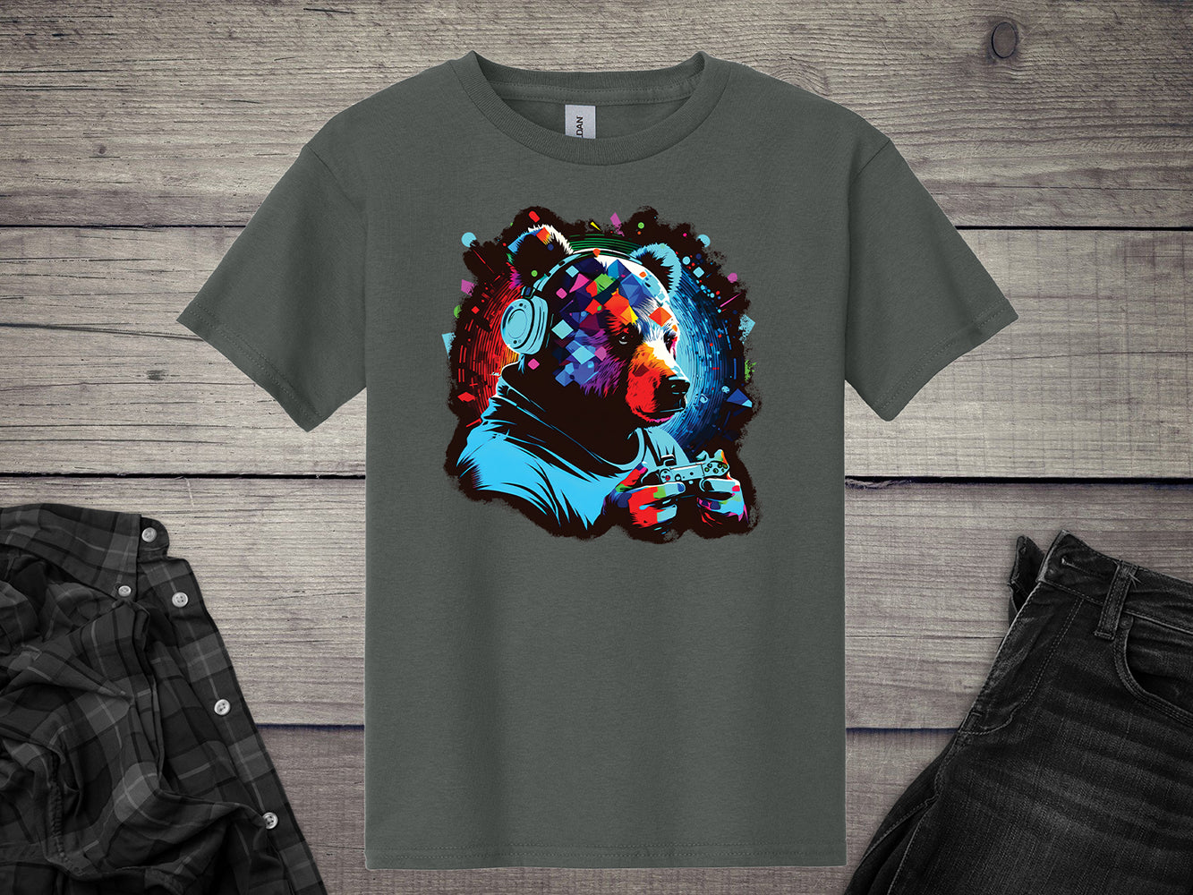 Gamer Bear Youth T-Shirt
