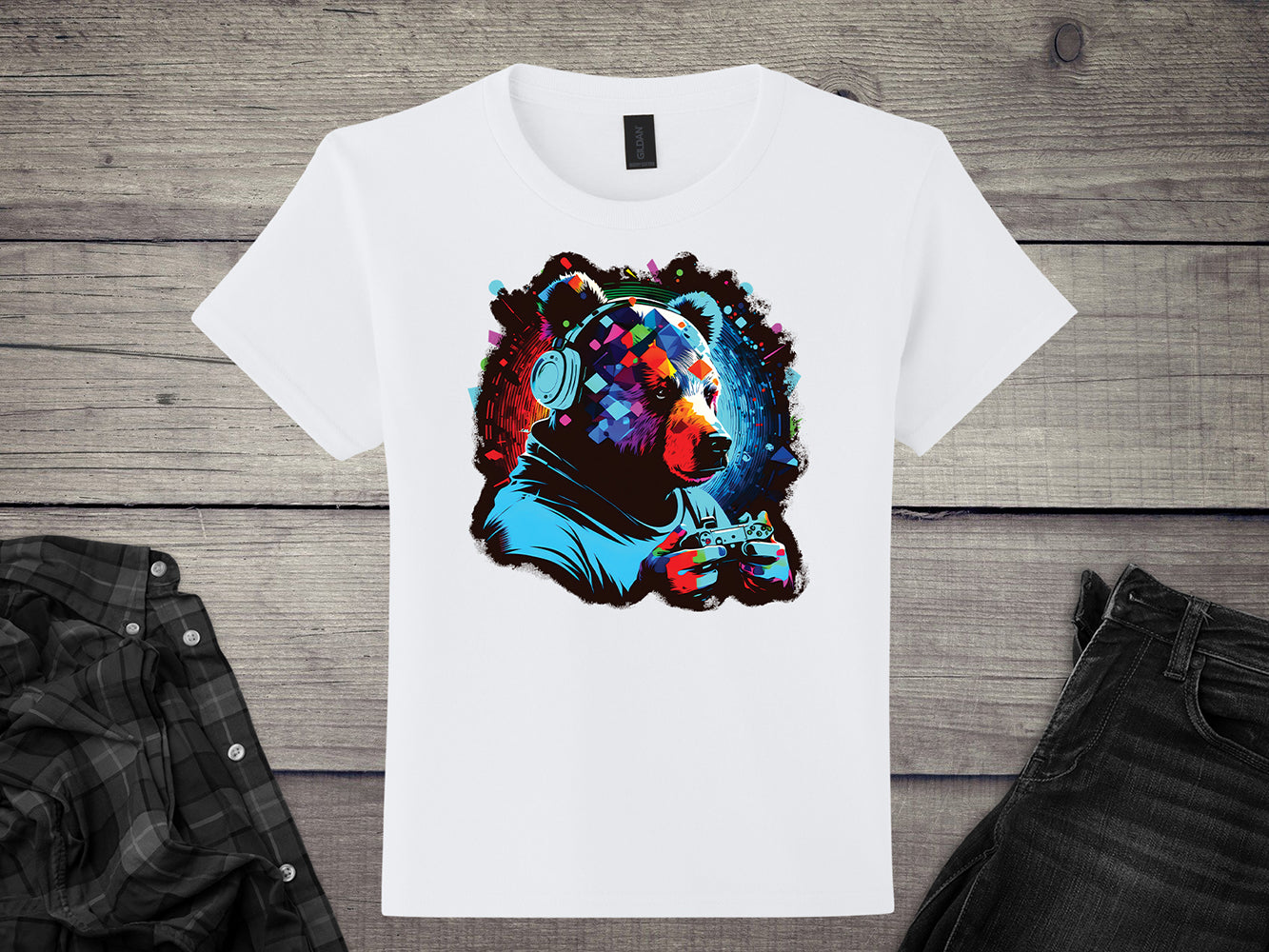 Gamer Bear Youth T-Shirt