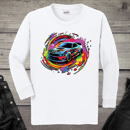 Car Swirl Youth Long Sleeve Tee