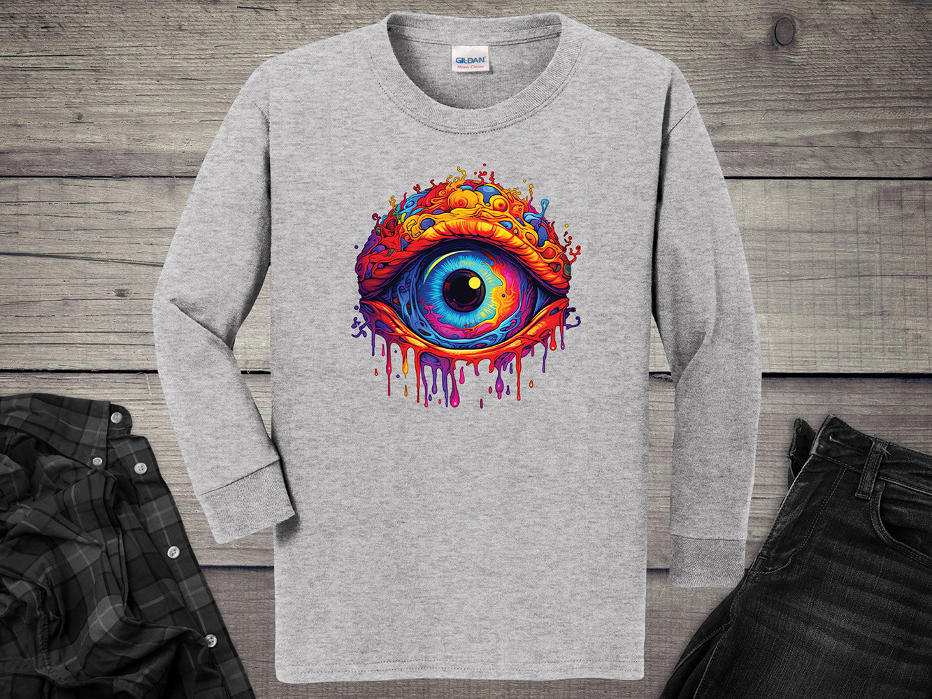 Trippy Eye Youth Long Sleeve Tee
