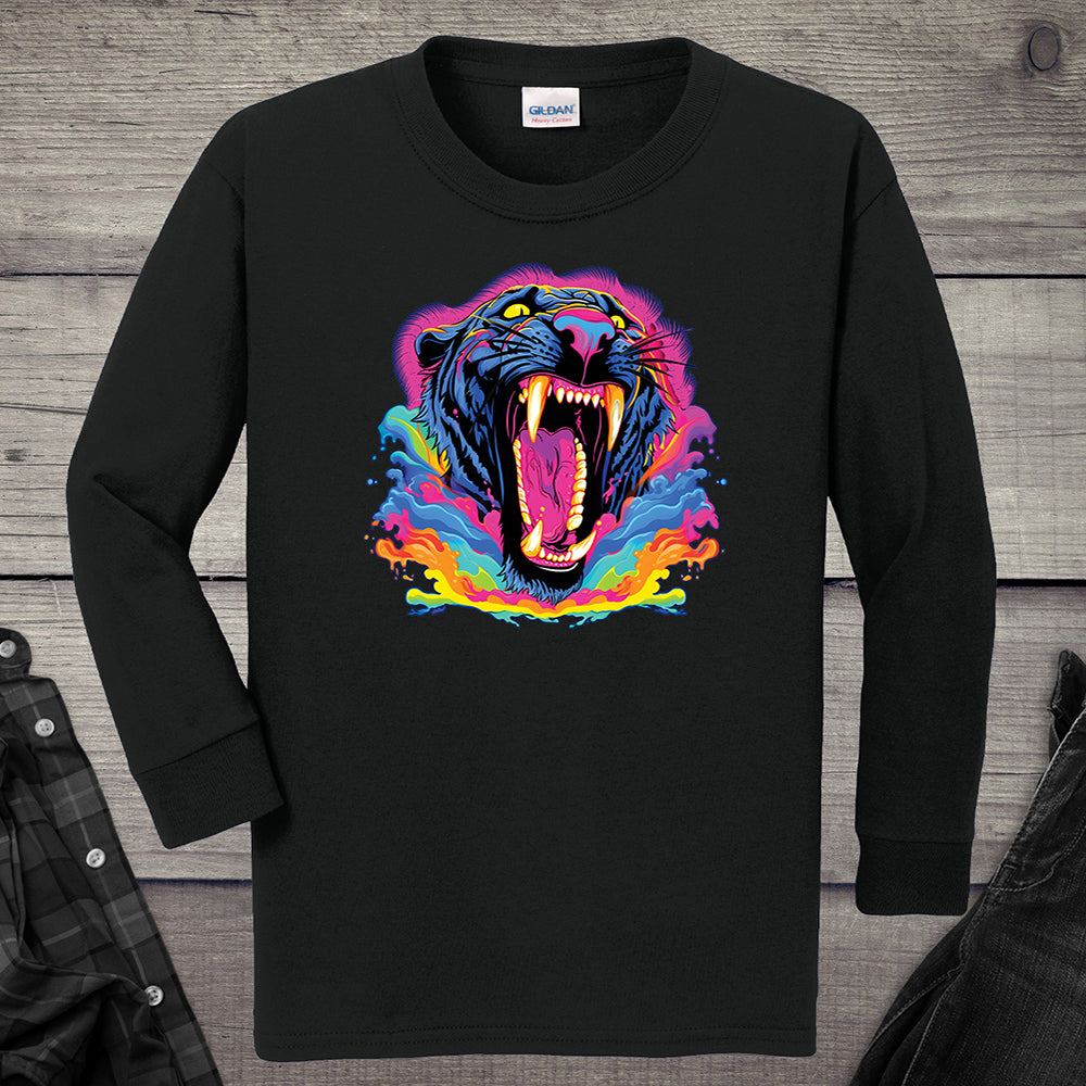 Colorful Panther Youth Long Sleeve Tee