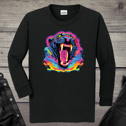 Colorful Panther Youth Long Sleeve Tee
