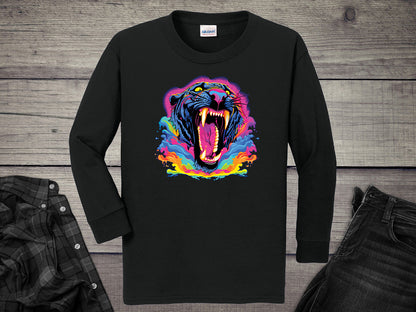 Colorful Panther Youth Long Sleeve Tee