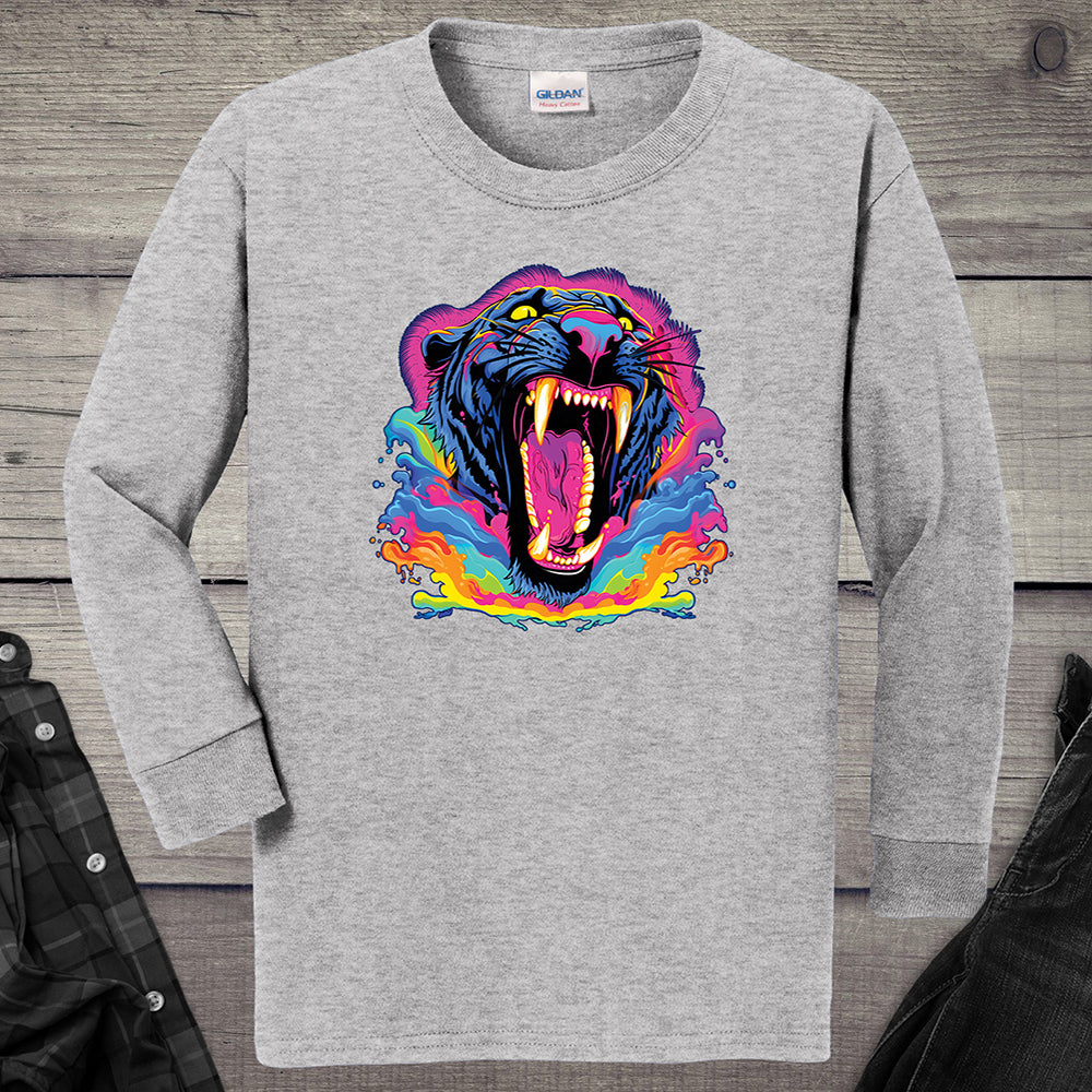 Colorful Panther Youth Long Sleeve Tee