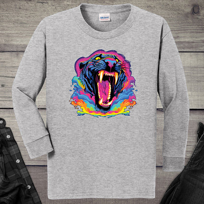 Colorful Panther Youth Long Sleeve Tee