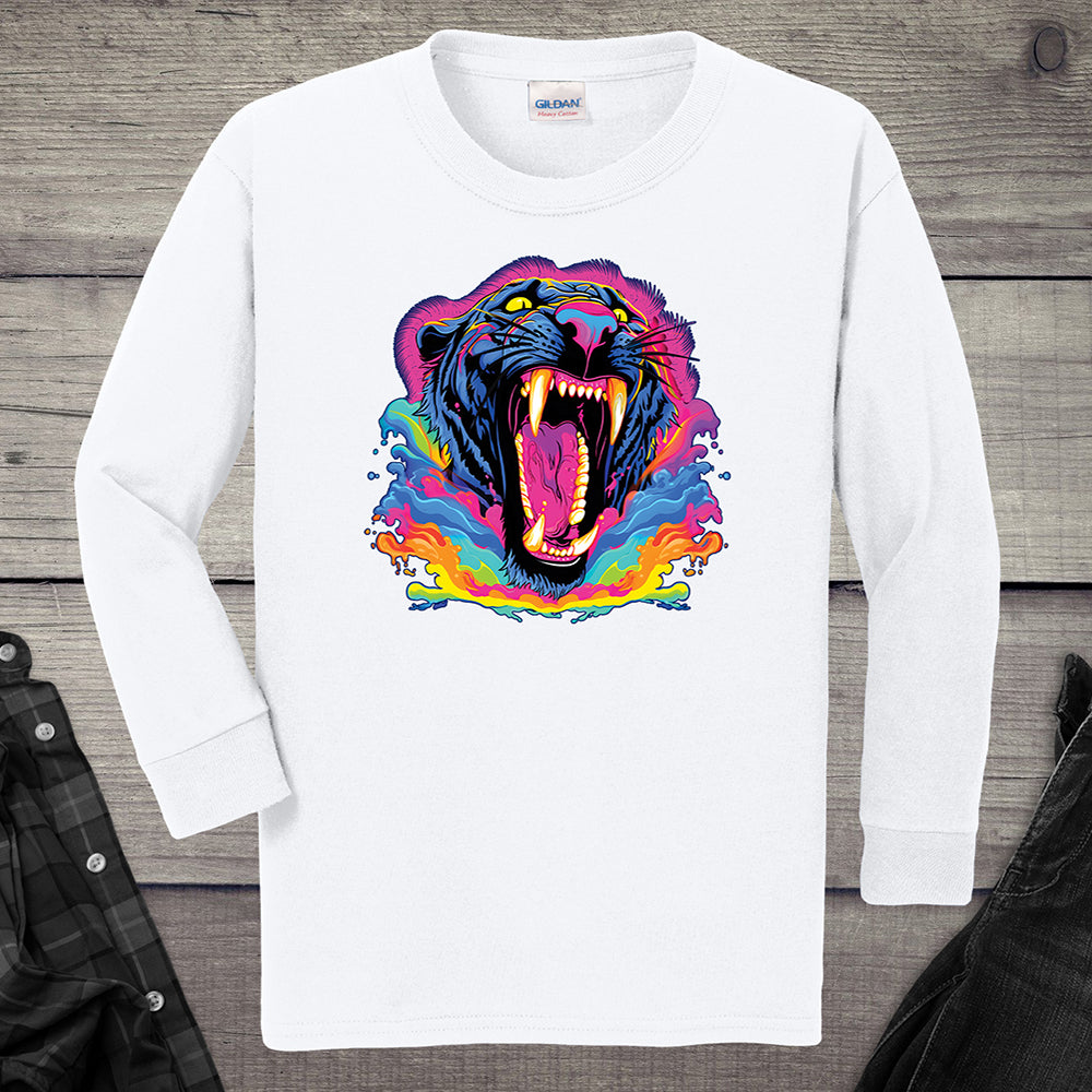 Colorful Panther Youth Long Sleeve Tee