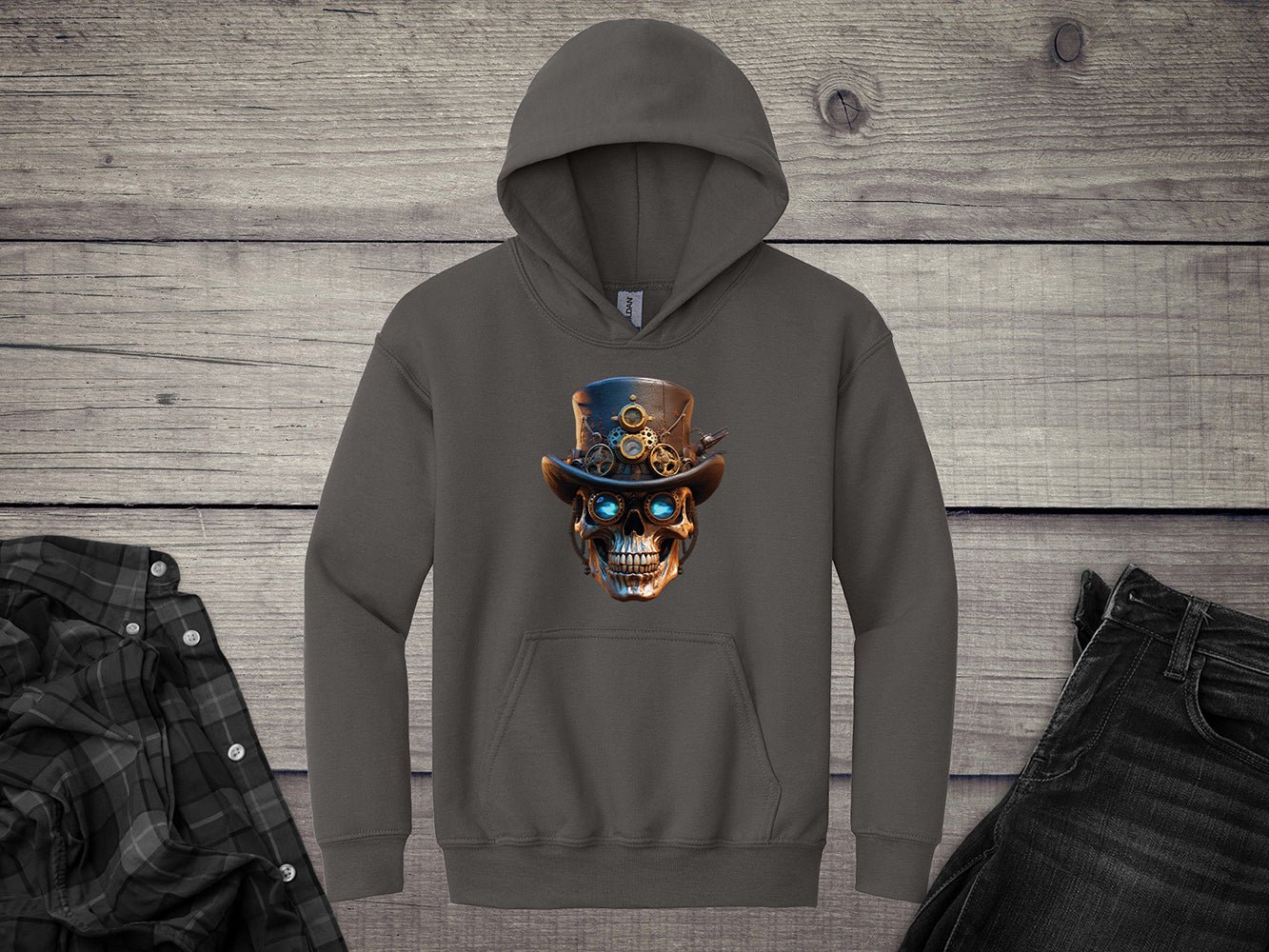 Steampunk Skull Youth Hoodie