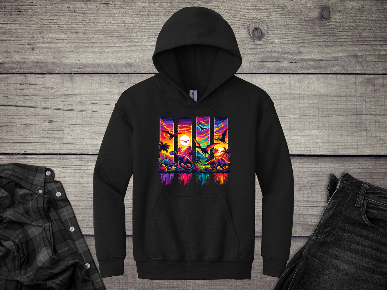 Colorful Dinosaurs Youth Hoodie