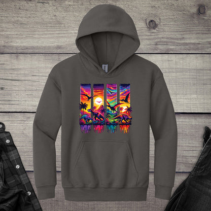 Colorful Dinosaurs Youth Hoodie