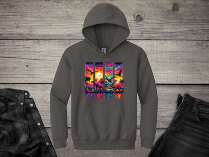 Colorful Dinosaurs Youth Hoodie