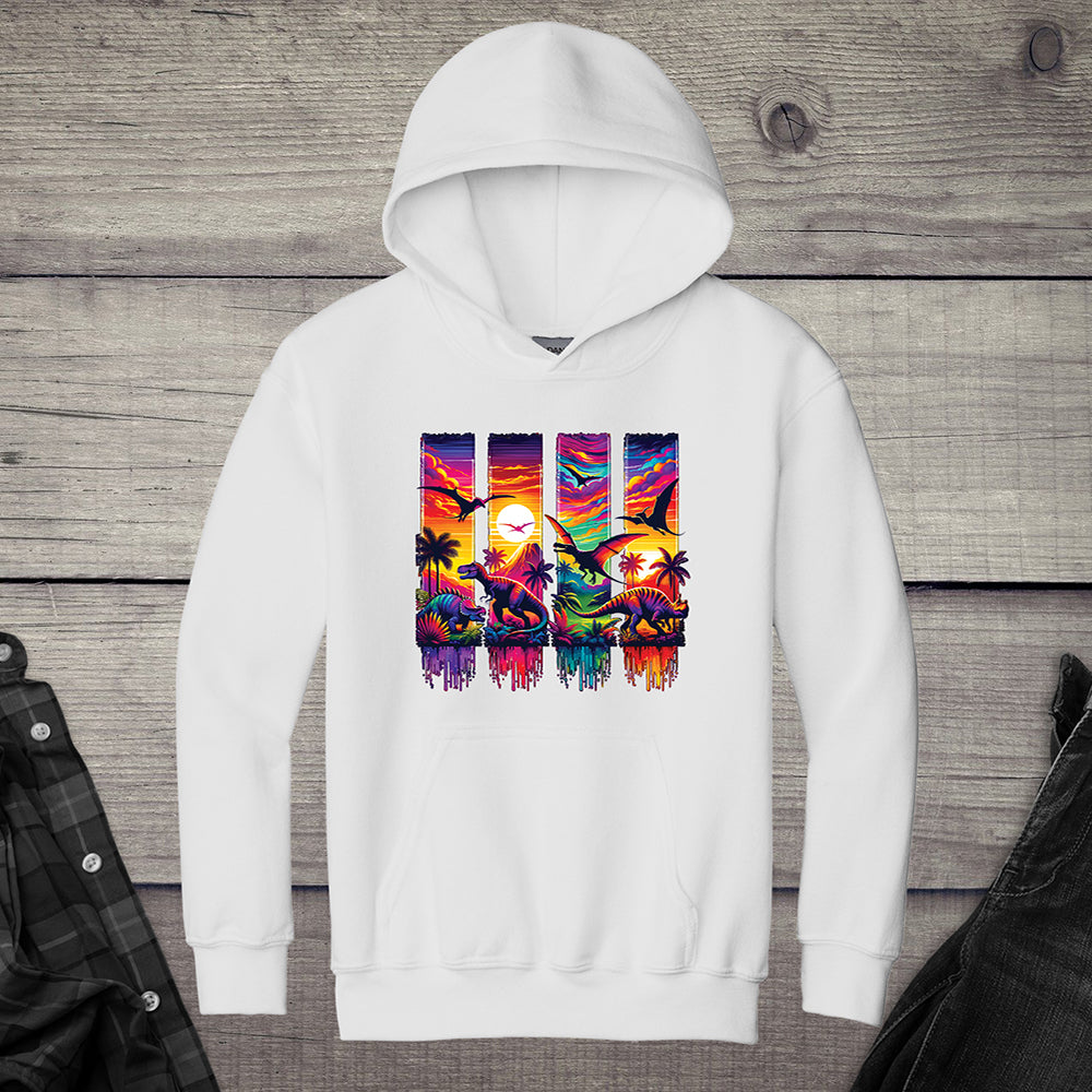Colorful Dinosaurs Youth Hoodie