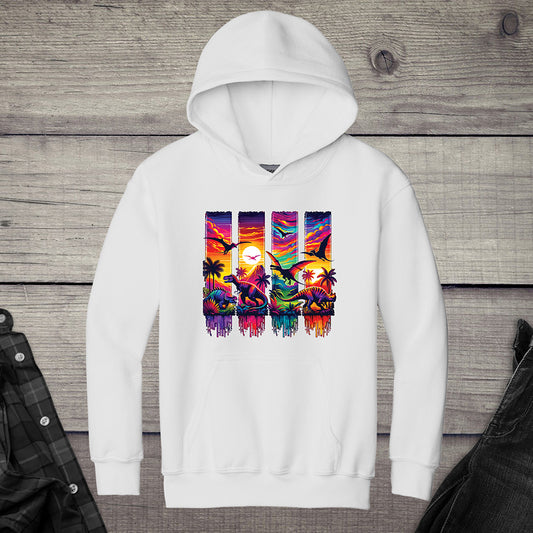 Colorful Dinosaurs Youth Hoodie