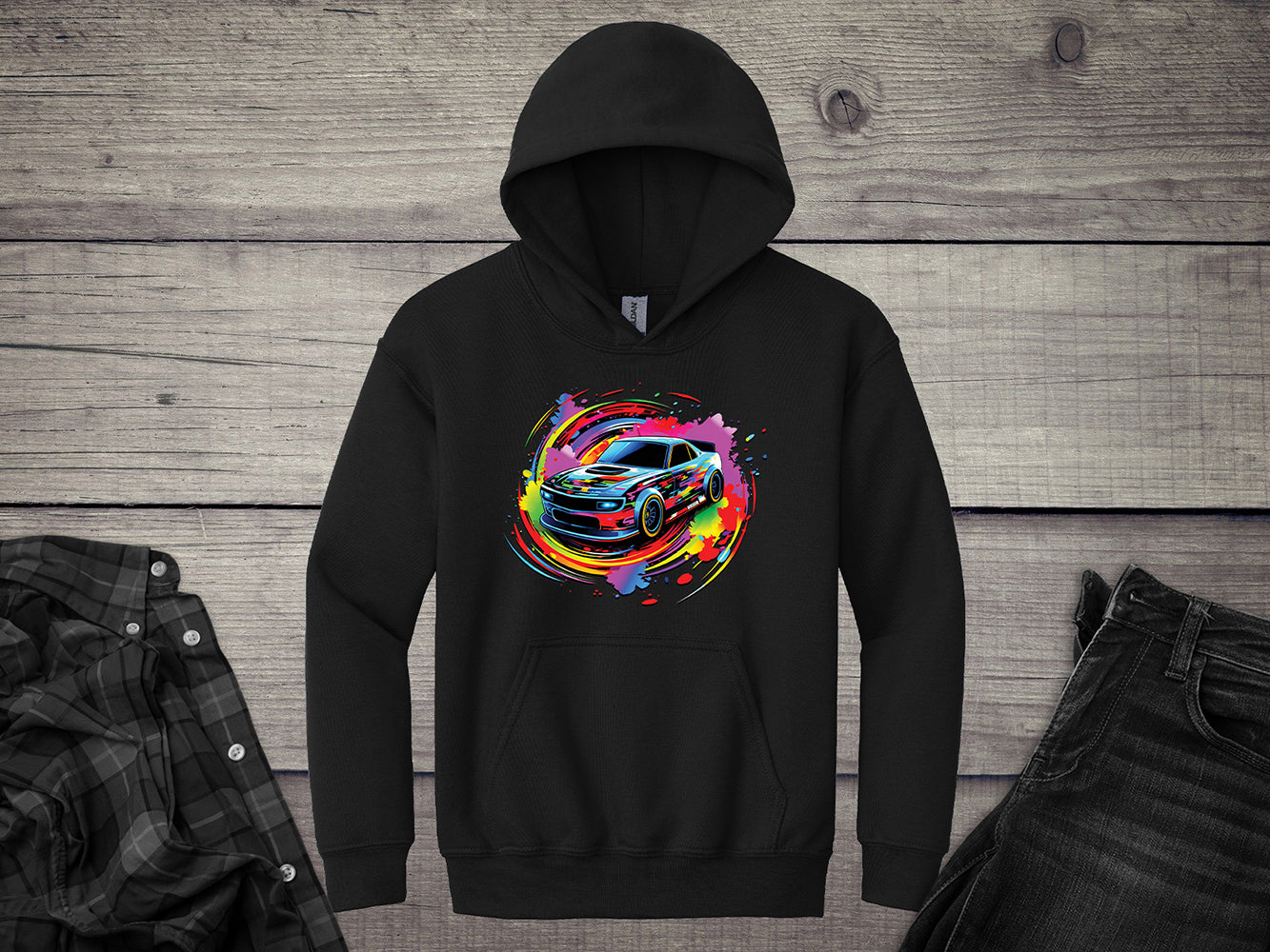 Car Swirl Youth Hoodie