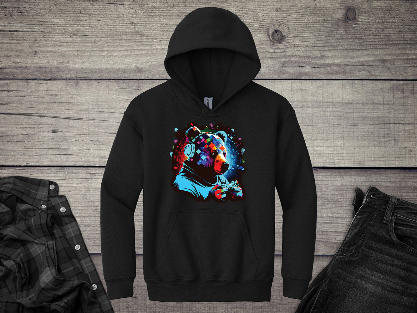 Gamer Bear Youth Hoodie