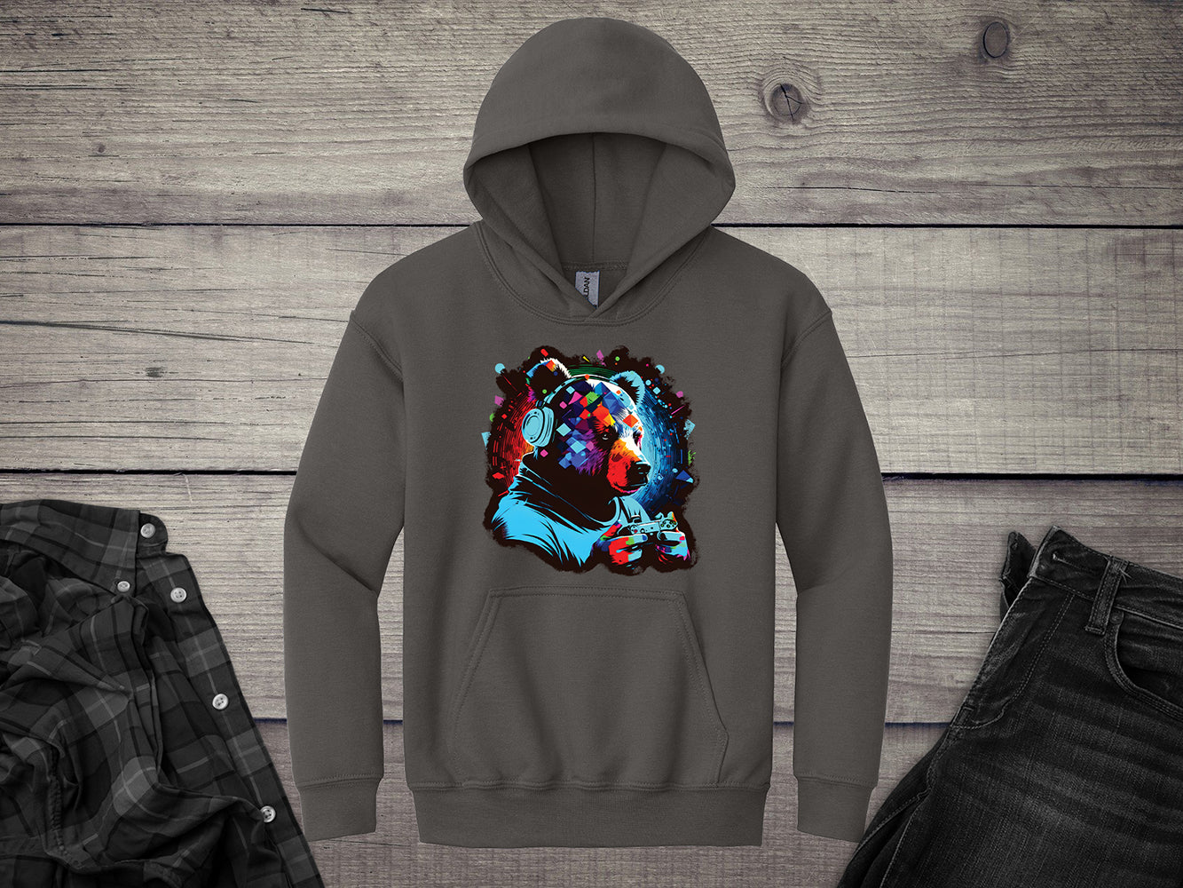 Gamer Bear Youth Hoodie
