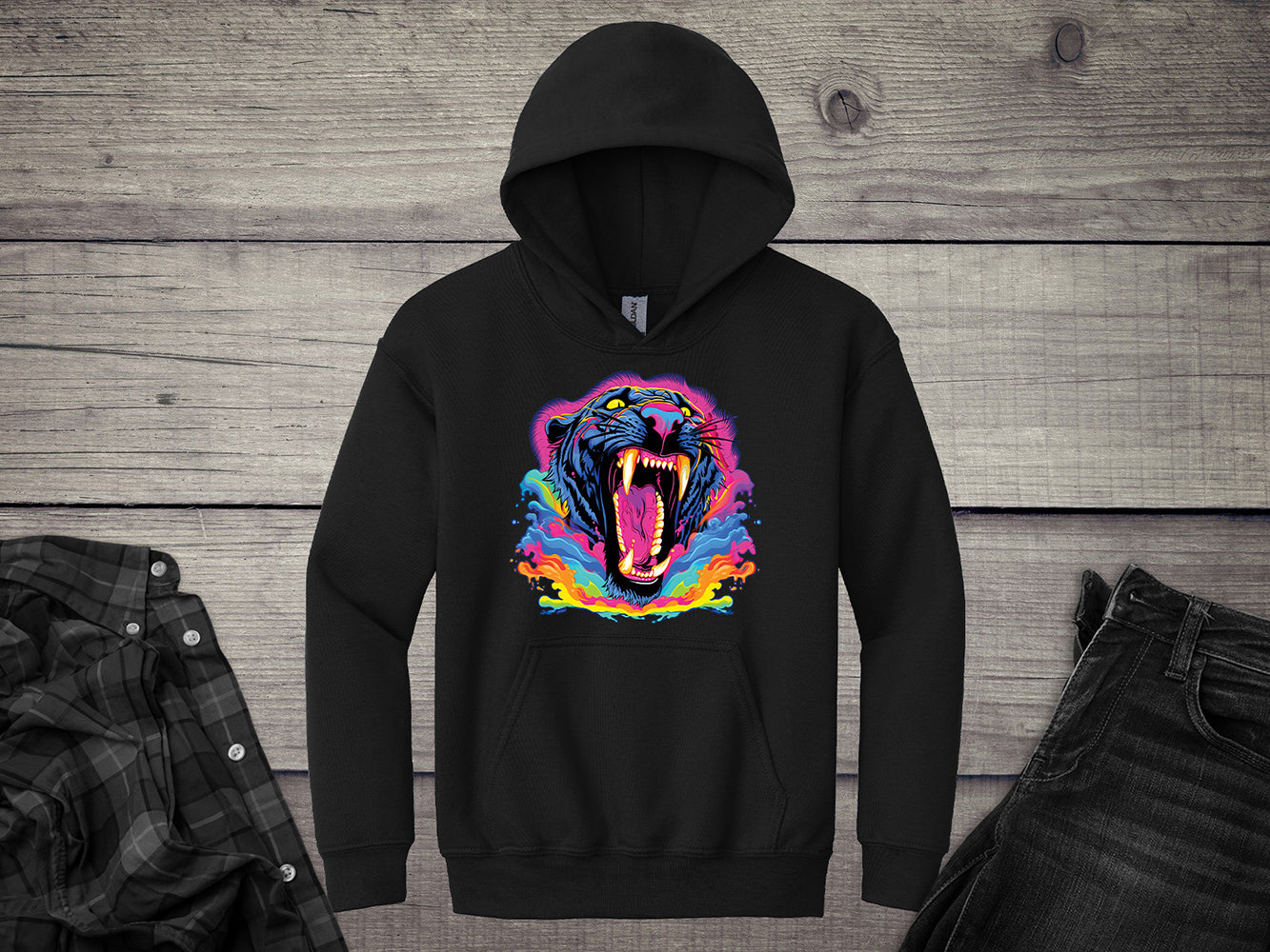 Colorful Panther Youth Hoodie