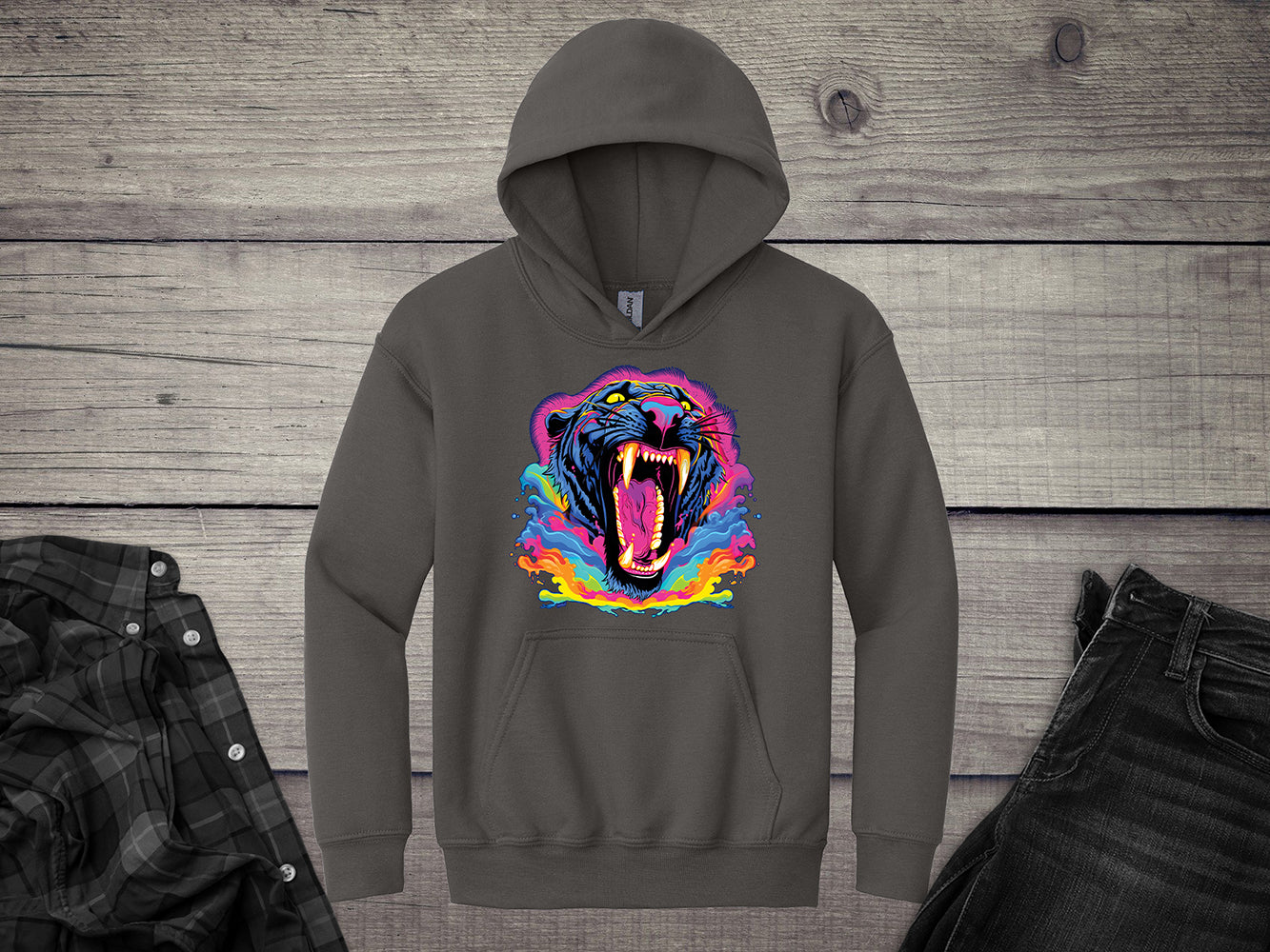Colorful Panther Youth Hoodie