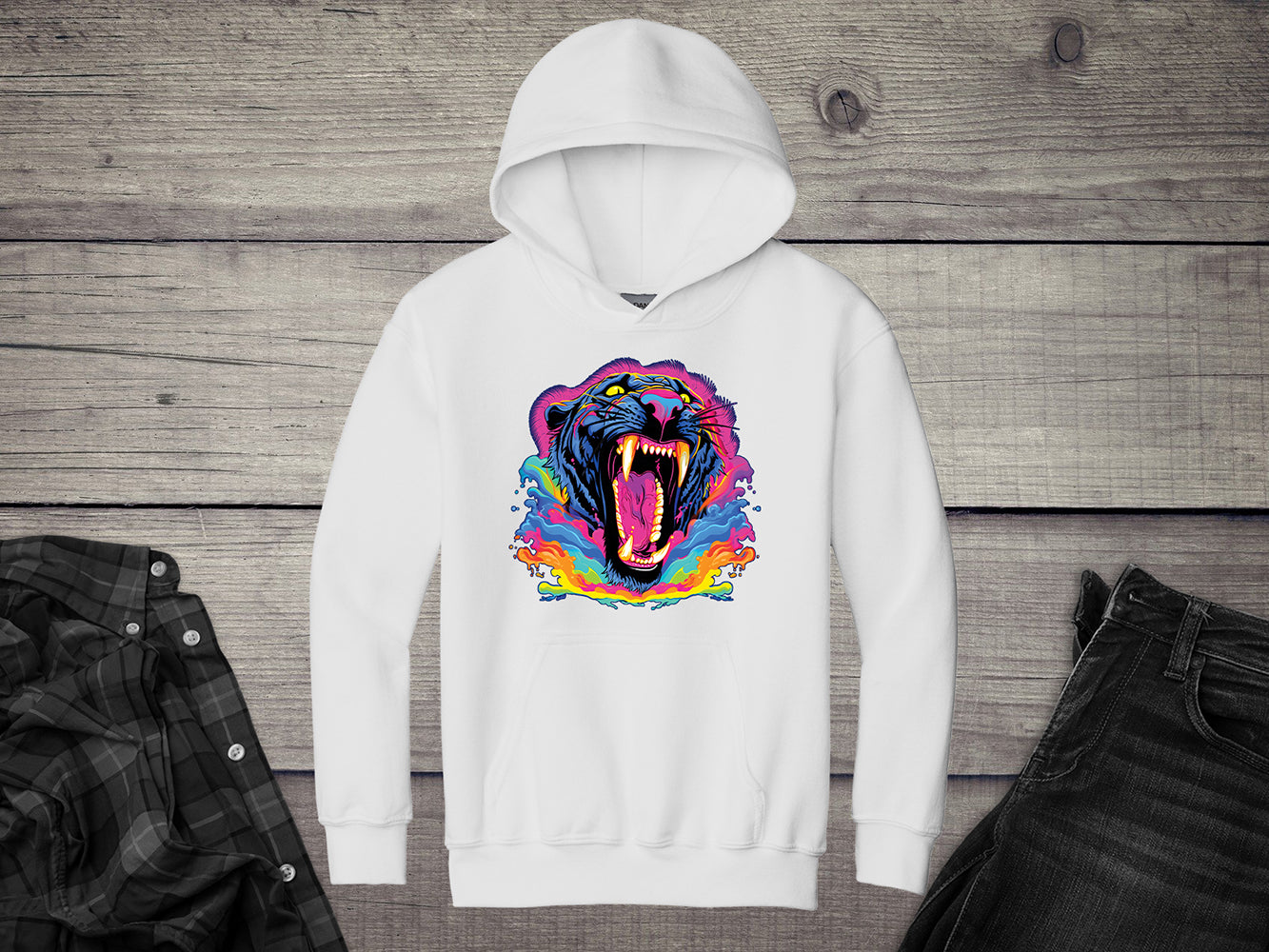 Colorful Panther Youth Hoodie