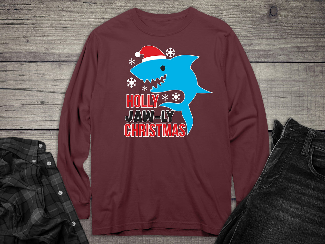 Holly Jaw-ly Christmas Long Sleeve Tee