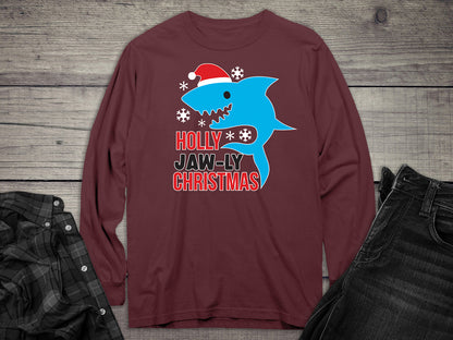 Holly Jaw-ly Christmas Long Sleeve Tee