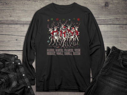 Reindeer Drinking Long Sleeve Tee