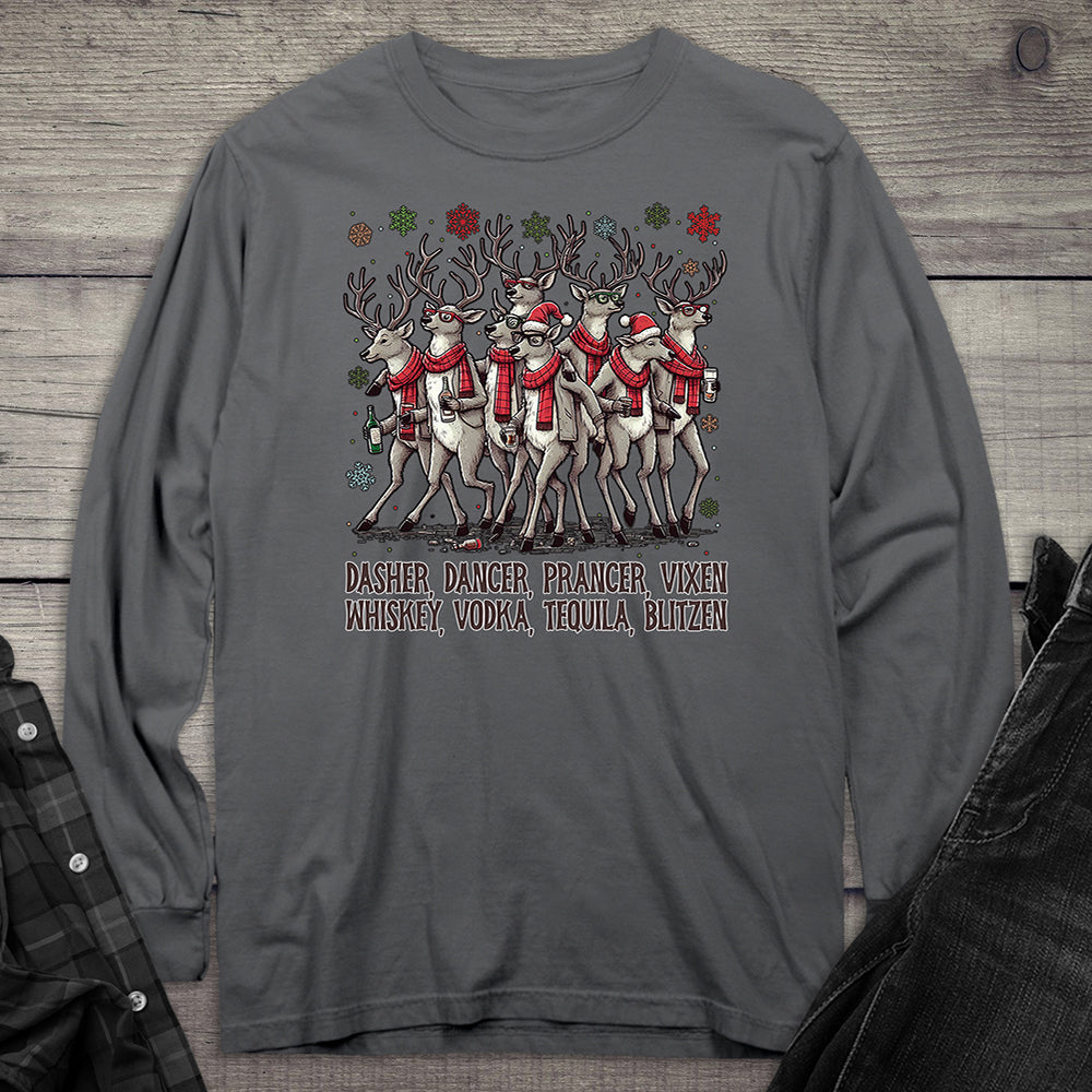 Reindeer Drinking Long Sleeve Tee
