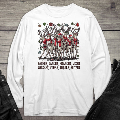 Reindeer Drinking Long Sleeve Tee